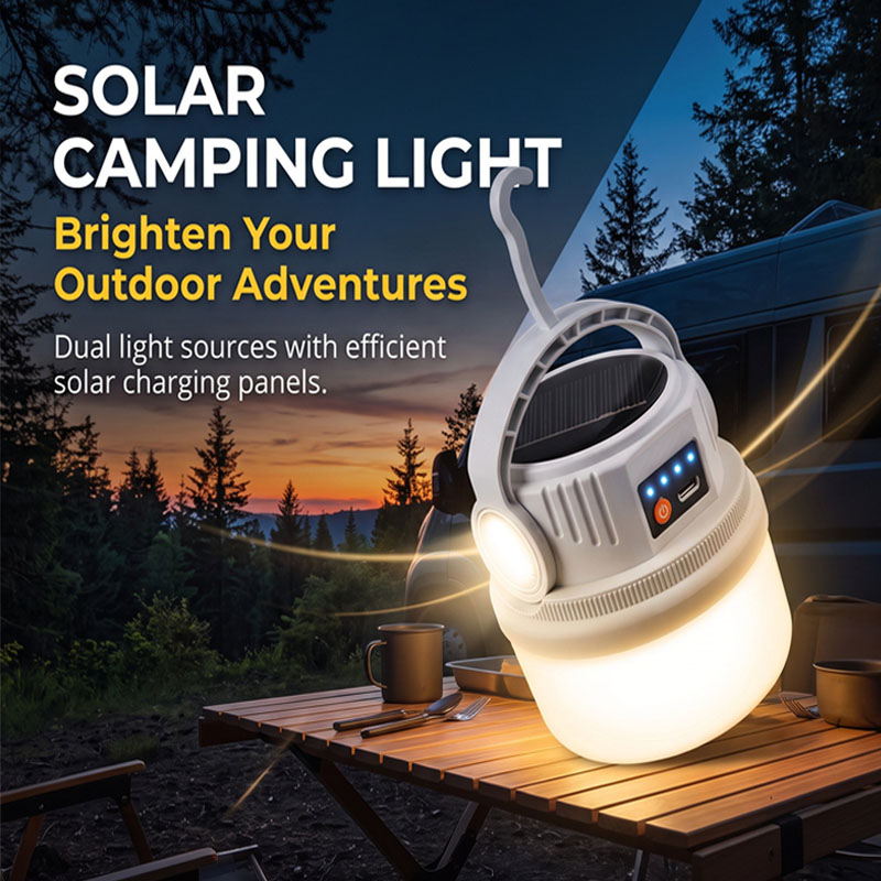 Power Outage Light - โคมไฟแคมป์ปิ้งพลังงานแสงอาทิตย์ กันน้ำ หลอดไฟ LED สำหรับใช้งานกลางแจ้ง ชาร์จซ้ำได้