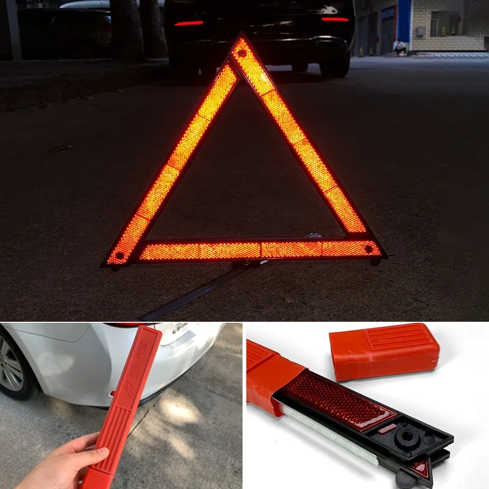 Emergency Exit Sign - รถขาตั้งกล้องพับป้ายหยุด Reflector รถฉุกเฉินคําเตือนสามเหลี่ยมสีแดงสะท้อนแสงอันตรายความปลอดภัย