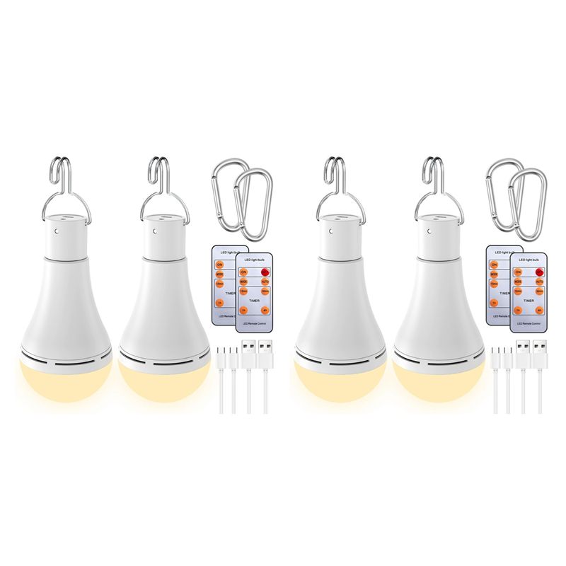 Power Outage Light - หลอดไฟ LED แบบชาร์จไฟได้ B03C-USB พร้อมรีโมท สำหรับไฟดับในบ้าน
