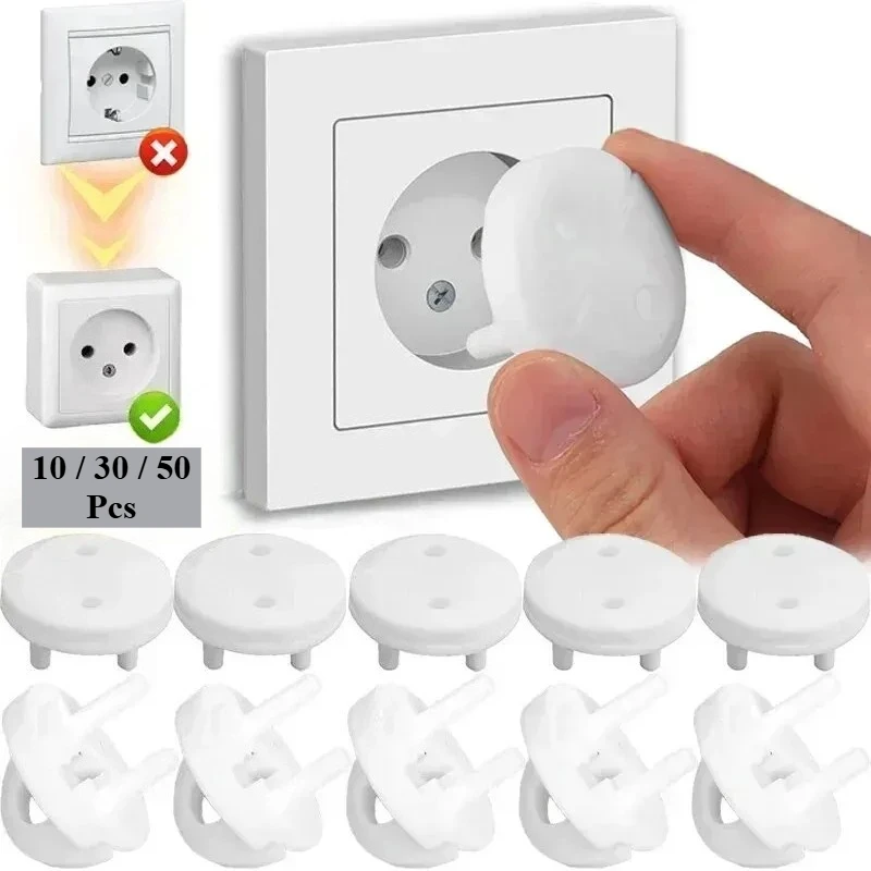 Outlet Cover Baby - ฝาครอบเต้ารับไฟฟ้ามาตรฐานยุโรป ป้องกันเด็ก 10 ชิ้น 50 ชิ้น
