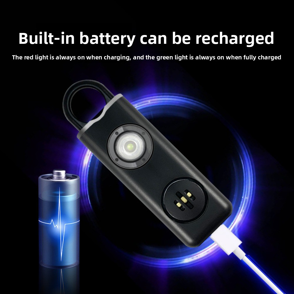 Personal Alarm Keychain - 130 ดีบี สัญญาณเตือนภัยส่วนบุคคล เสียงปลอดภัย ไฟแฟลช LED