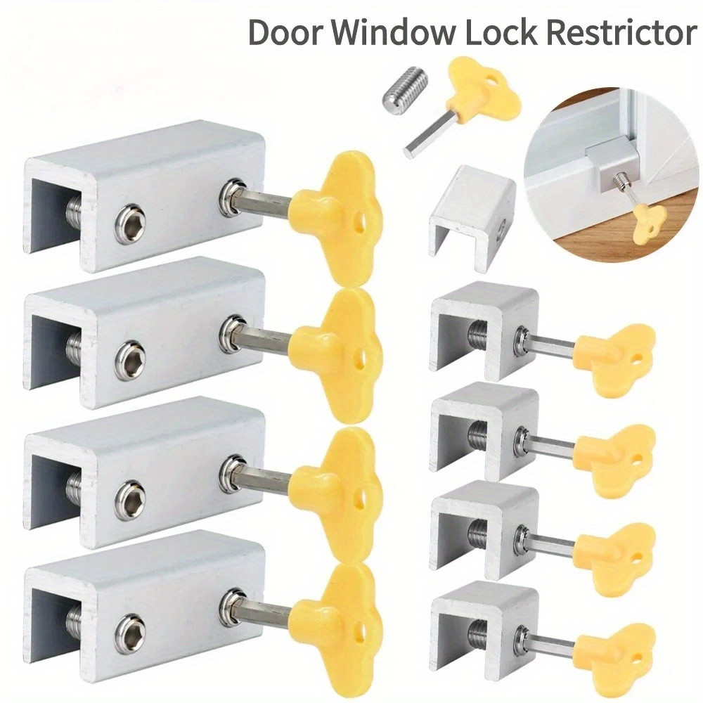 Window Lock Bar - ตัวล็อคหน้าต่างแบบปรับได้ 2-4 ชิ้นตัวล็อคความปลอดภัยตัวจำกัดสำหรับเด็กทารกไม่ต้องเจาะประตูบานเลื่อนหน้าต่างล็อคจำกัดฮาร์ดแวร์